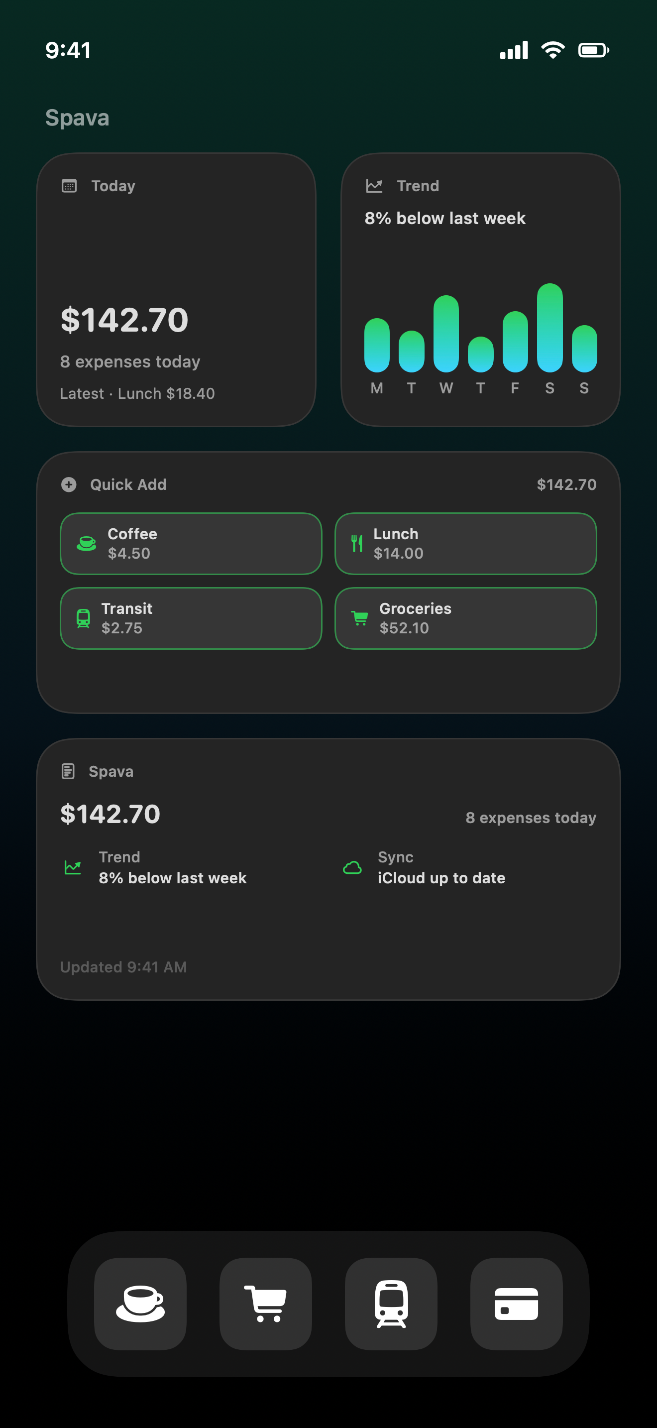 Nudgit Home Screen widgets